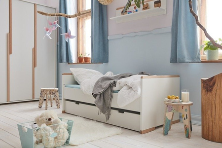 Pinio Snap Łóżko młodzieżowe z szufladą 90x200 białe