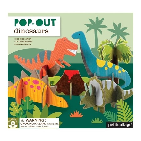 Petit Collage Puzzle Przestrzenne Dinozaury